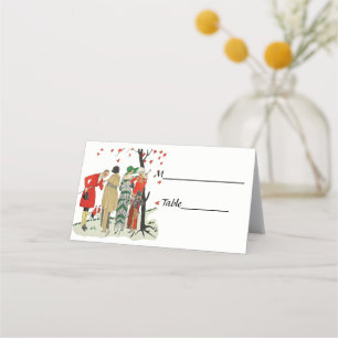 1920s Fashion Dressed For the Fox Hunt Place Card