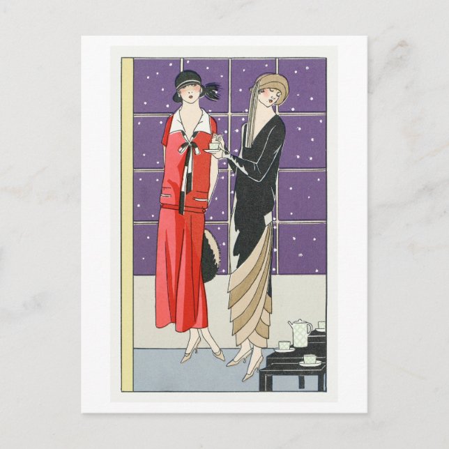 1920s Fashion Plate for Dresses Postcard (Front)