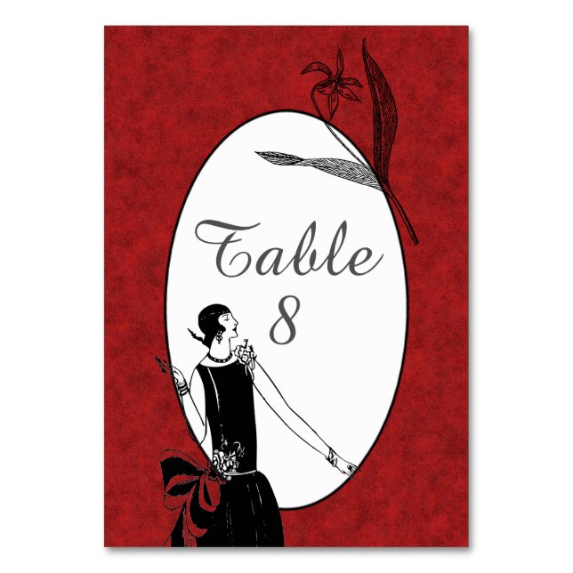 1920s Fashion Show Table Number (Front)