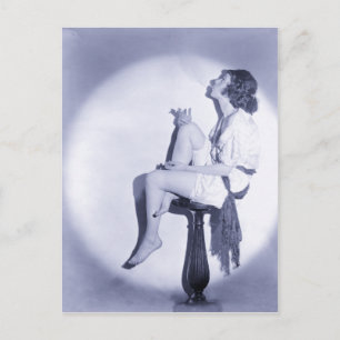 1920s Fashion with smoking model Postcard