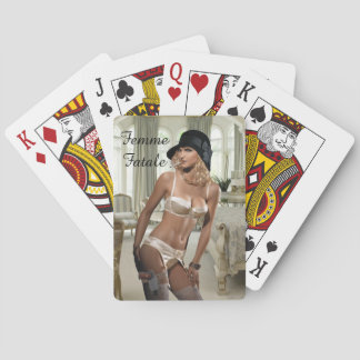 1920's Femme Fatale Diva - Smoking and Guns Playing Cards