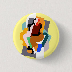 1920s figure abstract woman vintage art 3 cm round badge