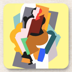 1920s figure abstract woman vintage art coaster