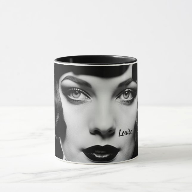 1920s Flapper a la Louise Brooks Personalise Mug (Center)