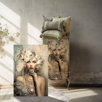 1920's Flapper Beauty, and Hummingbird, decoupage