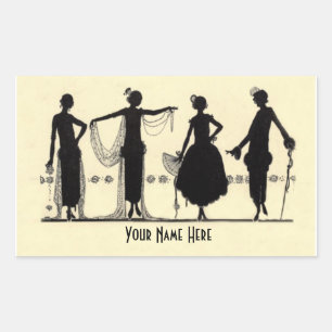 1920's Flapper Fashion Silhouette Stickers