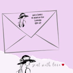 1920's Flapper Girl Address  Self-inking Stamp