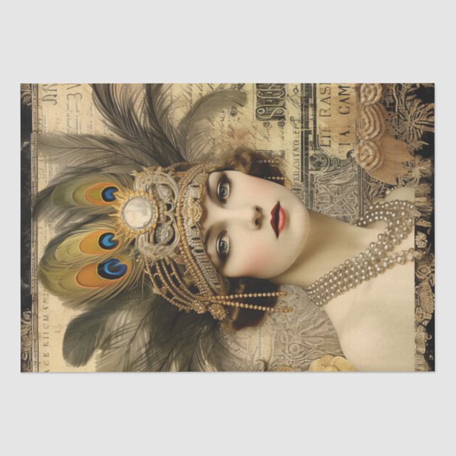 1920's Flapper Girl Art Deco Tissue Paper (Front)