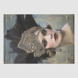 1920's Flapper Girl Art Deco Tissue Paper