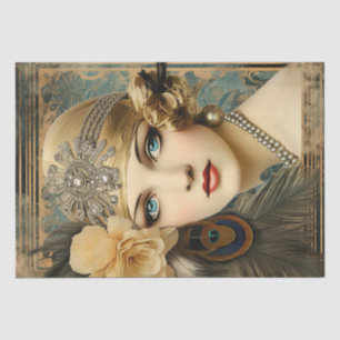 1920's Flapper Girl Art Deco Tissue Paper