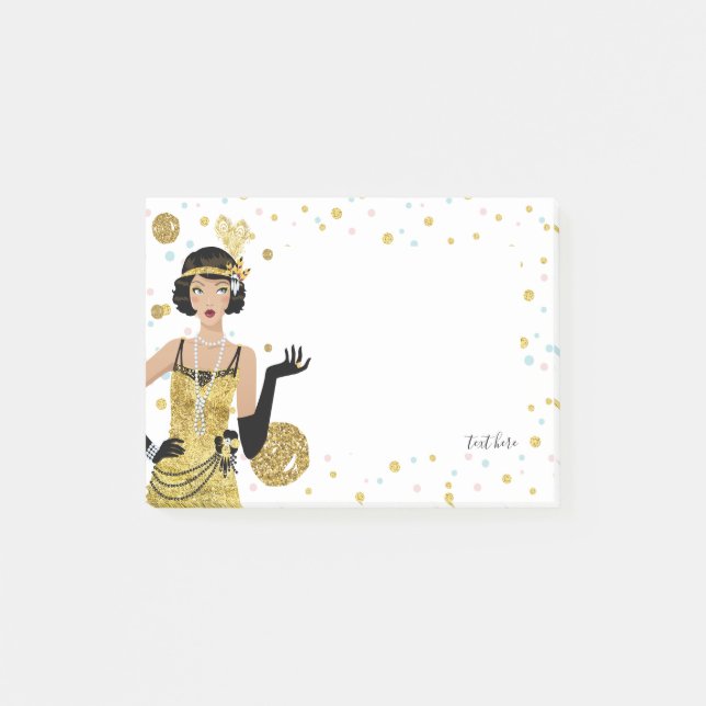 1920s flapper girl gatsby theme post-it notes (Front)