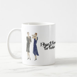 1920s Flapper Girl Pinups Fashion Dresses Art Coffee Mug