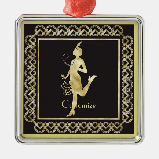 1920's Flapper Girl Thunder_Cove   Metal Tree Decoration (Front)