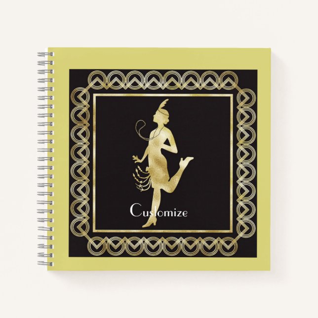 1920's Flapper Girl Thunder_Cove Notebook (Front)