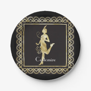 1920's Flapper Girl Thunder_Cove Paper Plate