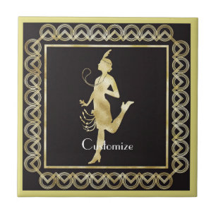 1920's Flapper Girl Thunder_Cove  Tile