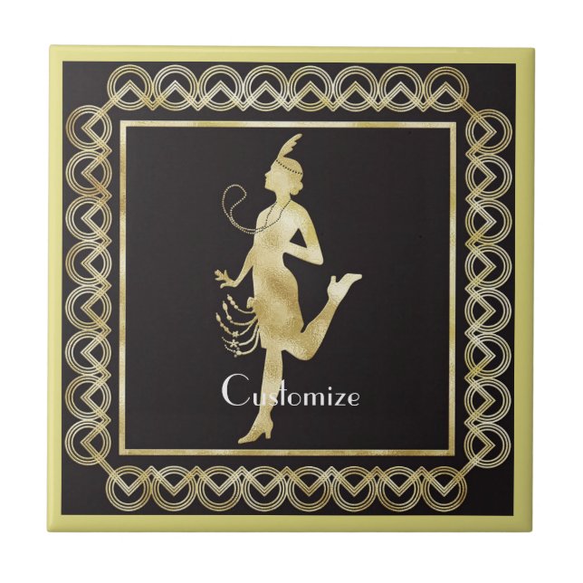 1920's Flapper Girl Thunder_Cove  Tile (Front)
