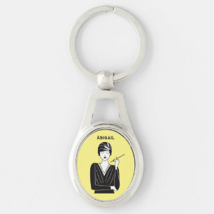 1920s Flapper Glam Model theme. Editable name  Key Ring