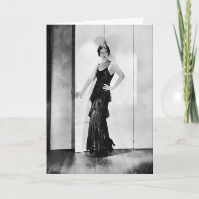 1920s Flapper Glamour Girl Photo Birthday Card (Front)