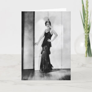 1920s Flapper Glamour Girl Photo Birthday Card