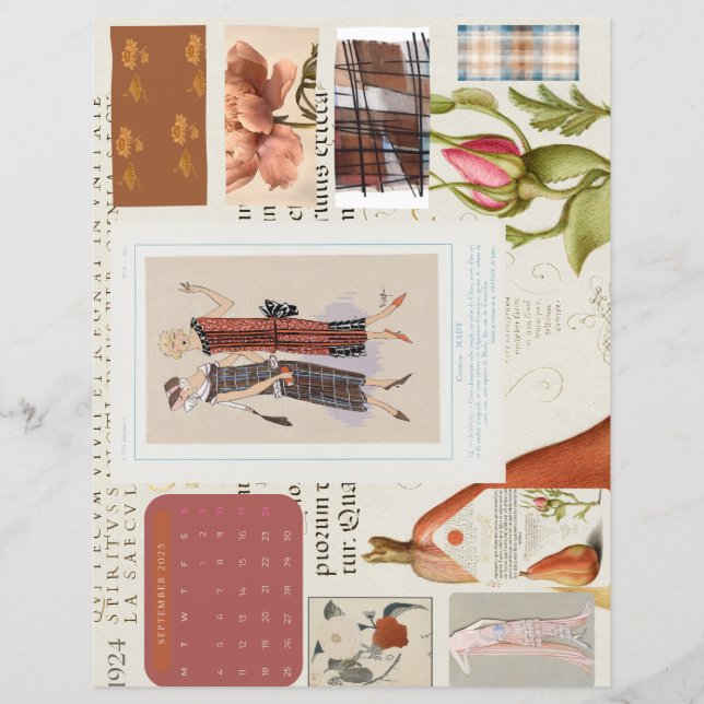 1920s French Fashion Plate Calendar Stationery (Front)