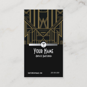 1920s Gatsby Bartender Business Card