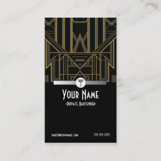 1920s Gatsby Bartender Business Card