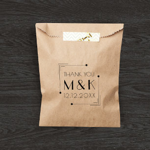 1920s Gatsby Black Thank You Wedding Favour Bags