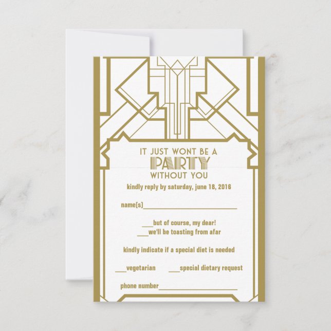 1920's Gatsby RSVP Card (Front)