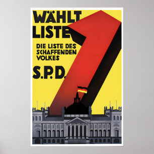 1920s German Election Poster SPD Labour Party