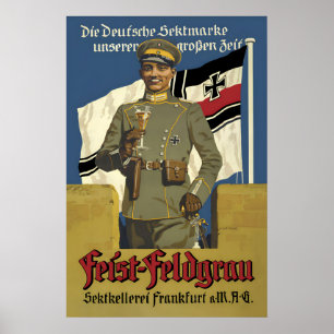 1920s German Sparkling Wine Poster Feist-Feldgrau