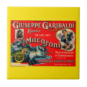 1920s Giuseppe Garibaldi macaroni label Tile