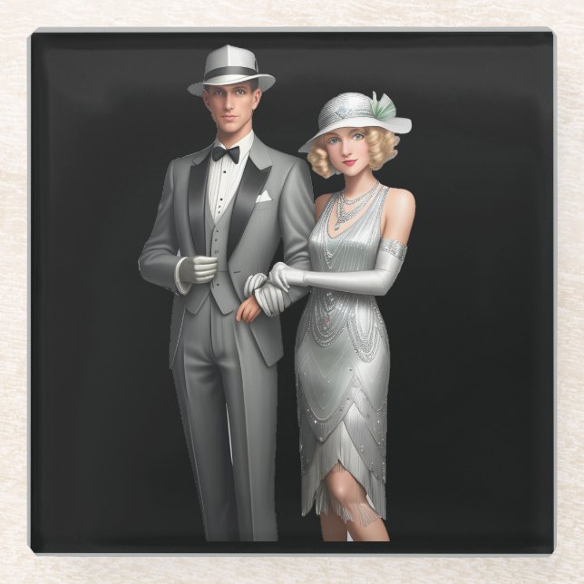 1920's Glam Couple Coaster (Front)