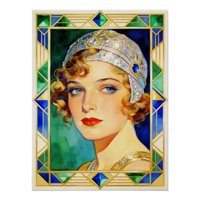 1920's Glamorous Flapper Poster (Front)