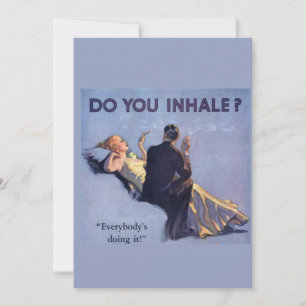 1920s Glamour Couple Card Do You Inhale?