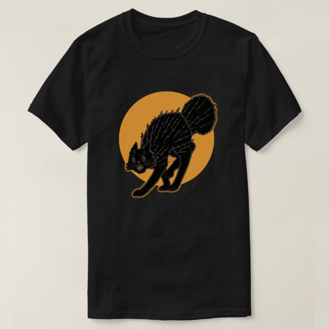 1920s Halloween Black Cat T-Shirt (Design Front)