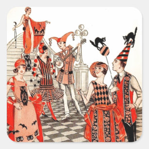 1920's Halloween Costume Party Square Sticker