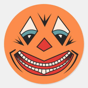 1920s Halloween Face Design Classic Round Sticker