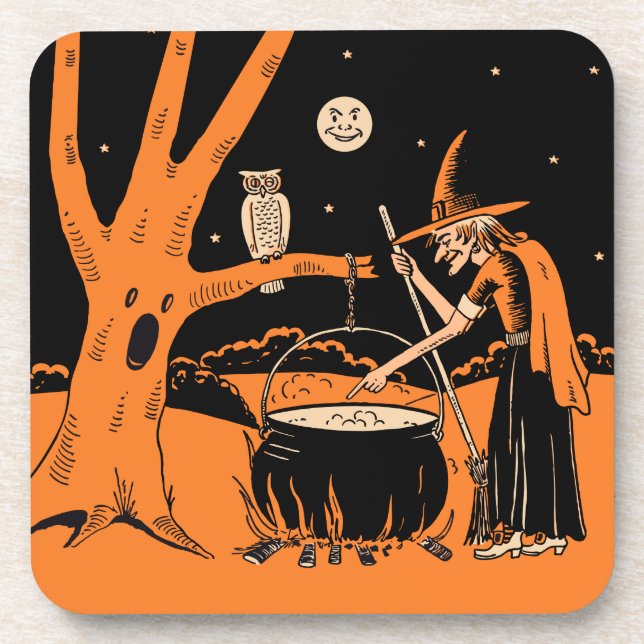 1920s Halloween Witch Coaster (Front)