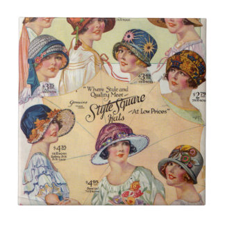 1920's Hat Fashions Ceramic Tiles