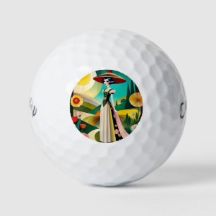  1920s. Haute couture vintage fashion Golf Balls