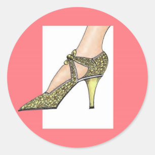 1920s High Heeled Shoe Classic Round Sticker