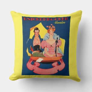 1920s Knickerbocker Theatre playbill cover Cushion