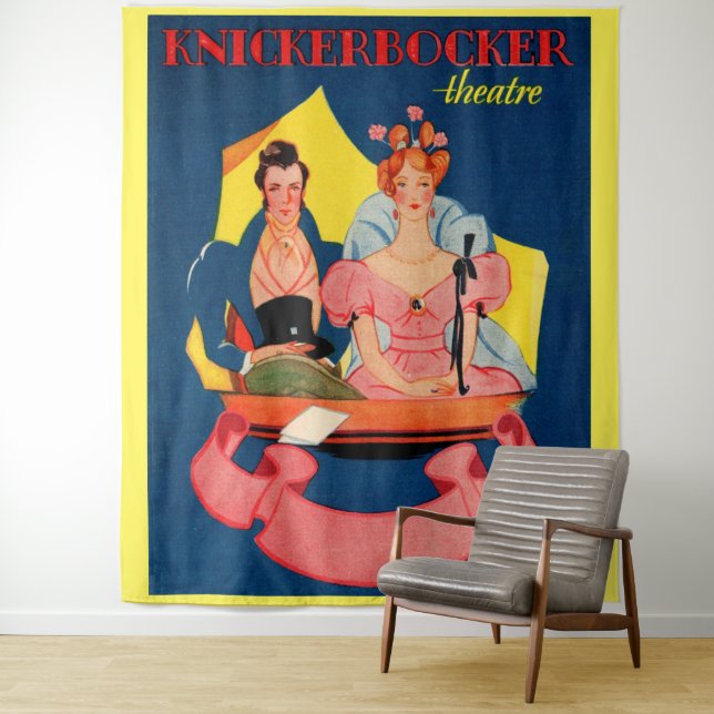 1920s Knickerbocker Theatre playbill cover print Tapestry (In Situ)