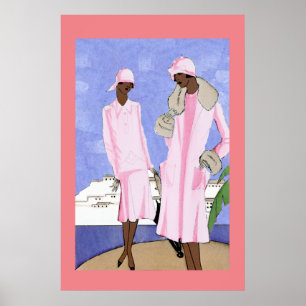 1920s Ladies at the Seaside Poster