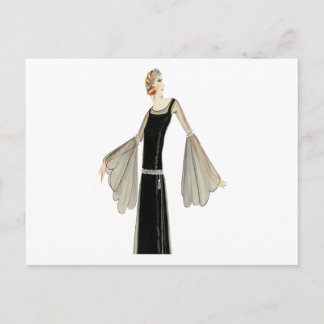 1920's Ladies Fashion Illustration Postcard