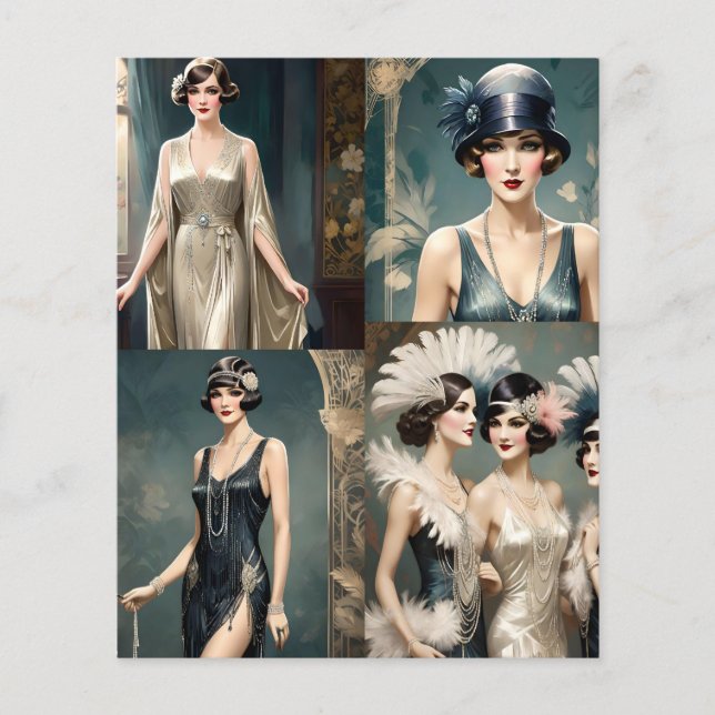 1920s Ladies Fashion Photo Collage, Flyer (Front)