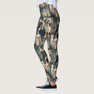 1920s Ladies Fashion Photo Collage, Leggings
