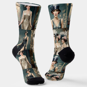 1920s Ladies Fashion Photo Collage, Socks