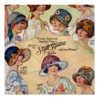 1920's Ladies Hat Fashions Poster